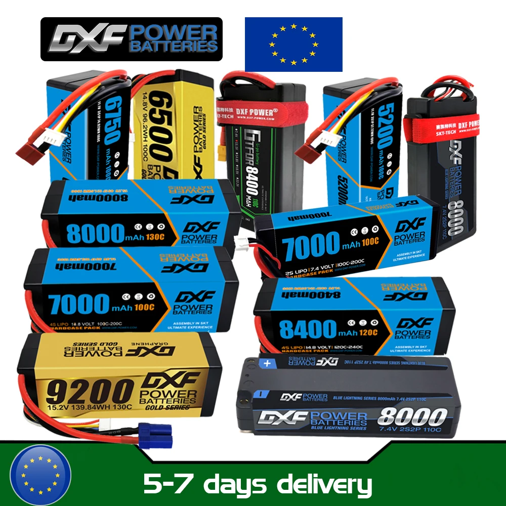 

2PCS Lipo 2S 4S 6S Battery 5200mAh 6200mAh 6500mAh 6600mAh 7000mAh 8000mAh 8400mAh 9200mAh 10000mAh 7.6V 14.8V 22.2V for RC Car