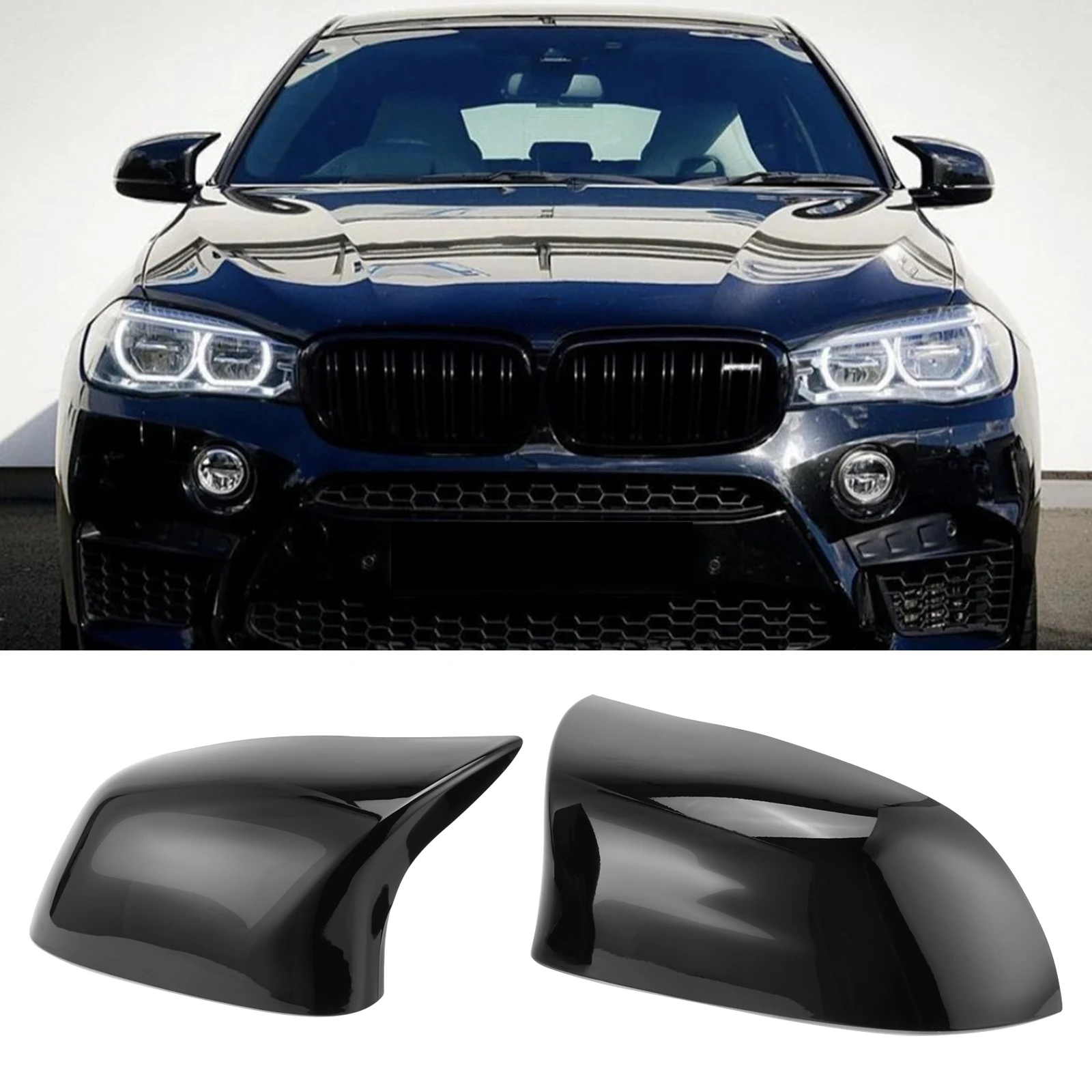 

For BMW F15 X5 F25 X3 F16 X6 F26 X4 M-Style Rearview Mirror Covers 2014-2018 Gloss Black Side Mirror Cover Cap Replacement