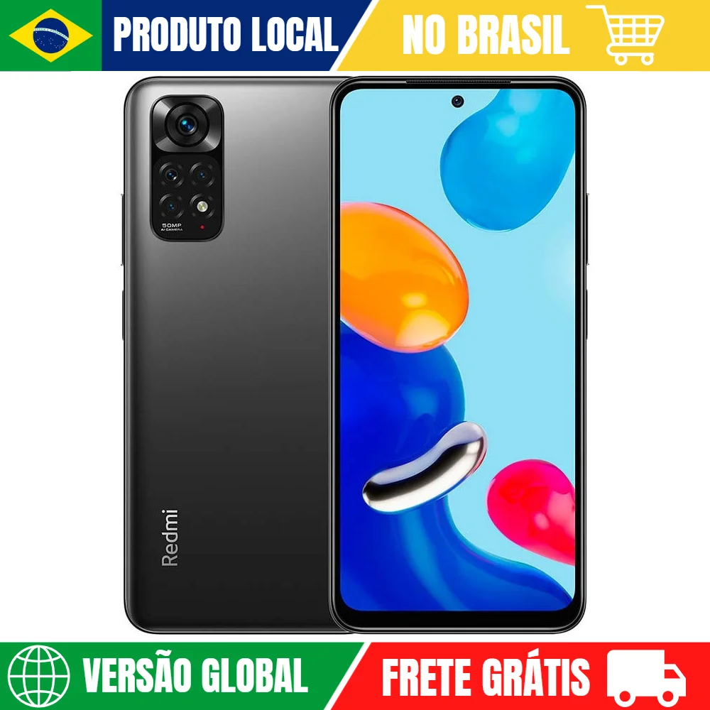 Xiaomi Redmi Note 11(Snapdragon) Dual Sim 128GB Graphite Gray 4GB Ram Versão Global