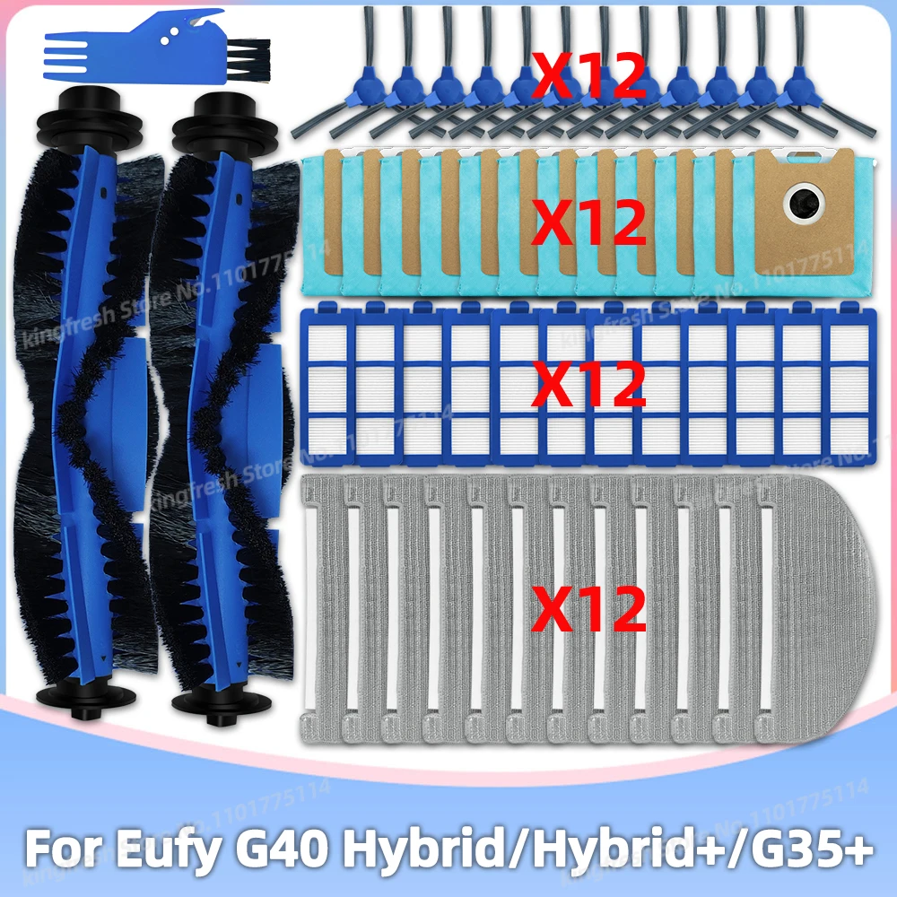 Compatível com Eufy Clean G40 Hybridhybrid+g35+ Peças de Reposição Acessórios Rolo Escova Lateral Filtro Hepa Pano de Esfregar Bolsa de pó