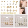 12 Pair Different Style Ear Studs Earrings Girl Women Gifts Gold Silver Earrings
