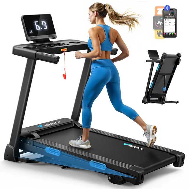 7029-095b58.jpg MERACH Foldable Treadmill T12 Incline Quiet Treadmills Double Deck Technology 4 Silicone Shock Cushion Heart Rate Monitoring