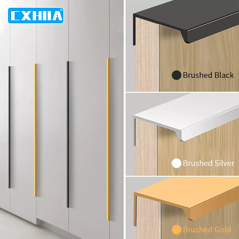 CXHIIA 긴 알루미늄 숨겨진 가구 옷장 서랍 당김 손잡이, 긴 은폐 가구 옷장 문 손잡이, 1000mm
