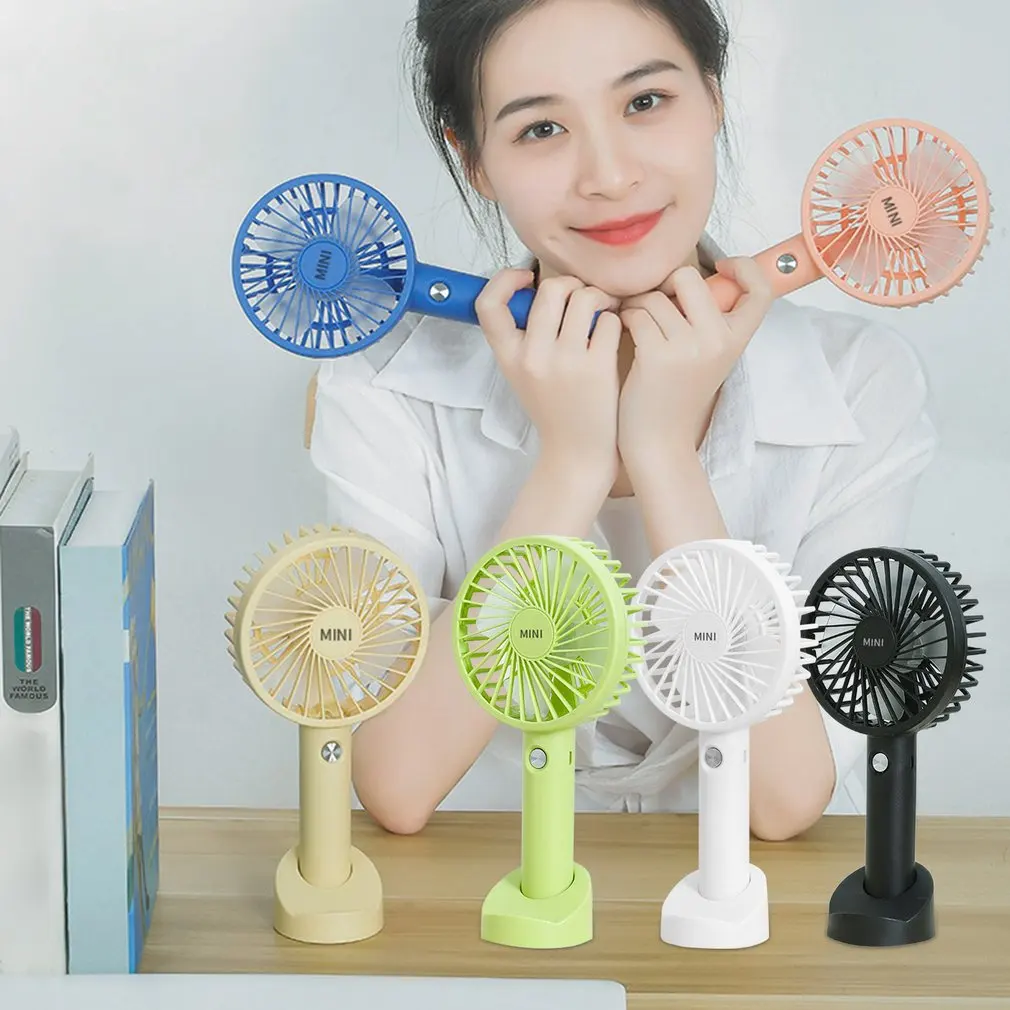 

Portable USB Rechargeable Fan Cool Mini Handheld Air Cooling Fan Desktop Ventilation Fan With Base 3 Modes For Travel Outdoor