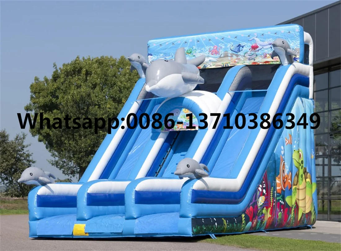 

Commercial hot-selling outdoor shark inflatable slide castle park BD-136