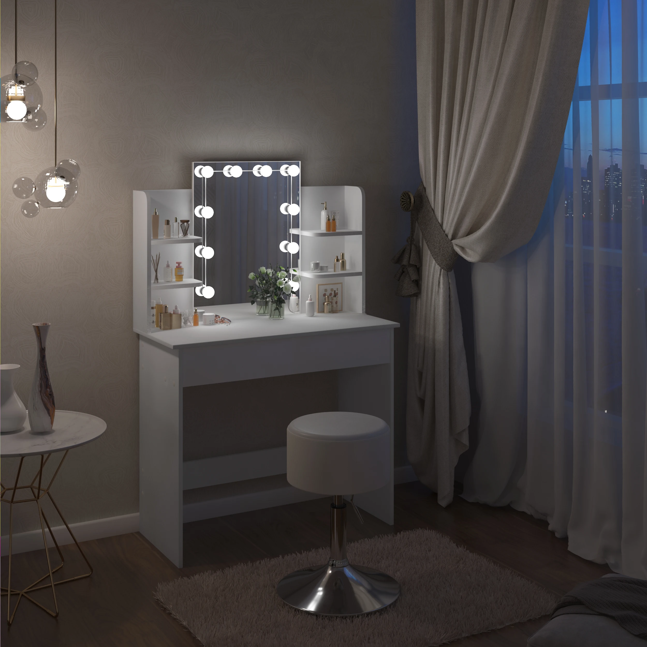 Compre Quarto Móveis De Madeira Led Home Espelho Móveis Vaidade