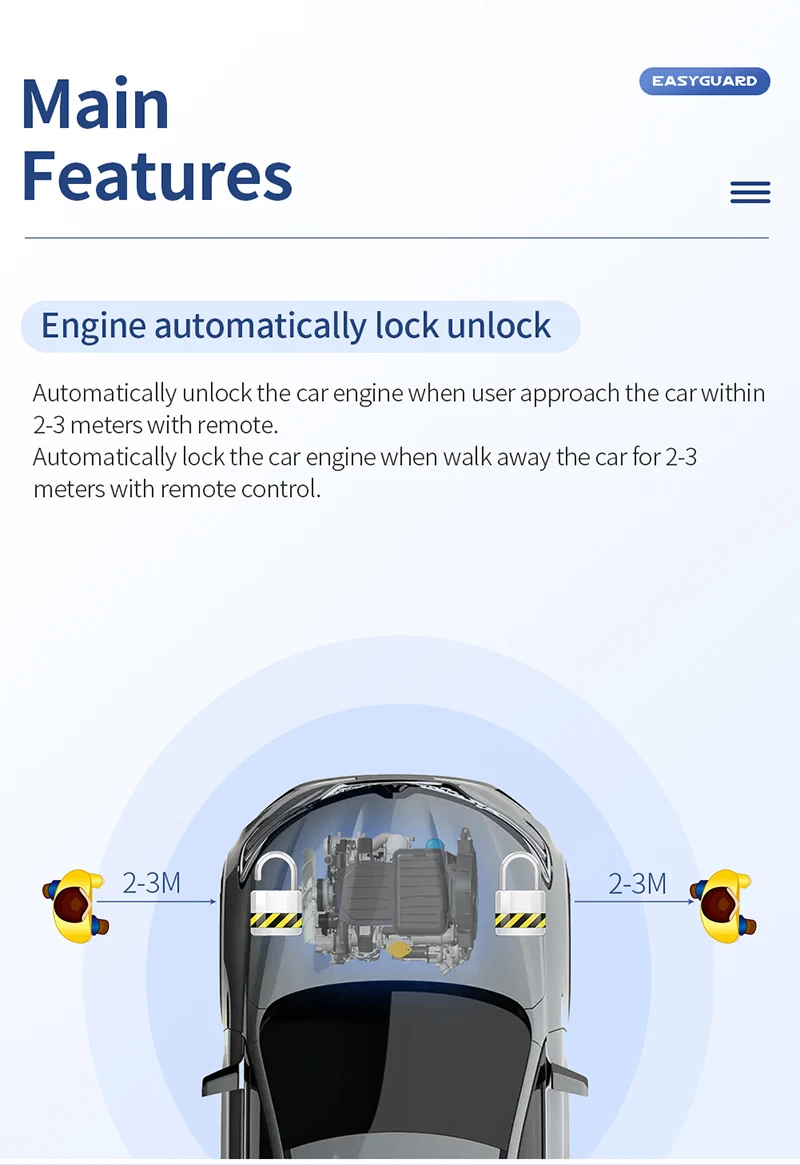 EASYGUARD RFID Auto Drahtlose Wegfahrsperre Sicherheit System mit Motor Automatische Sperren oder Entsperren Motorrad Wegfahrsperre System – Detail 4