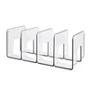 Transparent Acrylic L-Type Bookend Four-Shelf Desktop File Storage Display Bookshelf Office Organizational Tool for Home Use 6