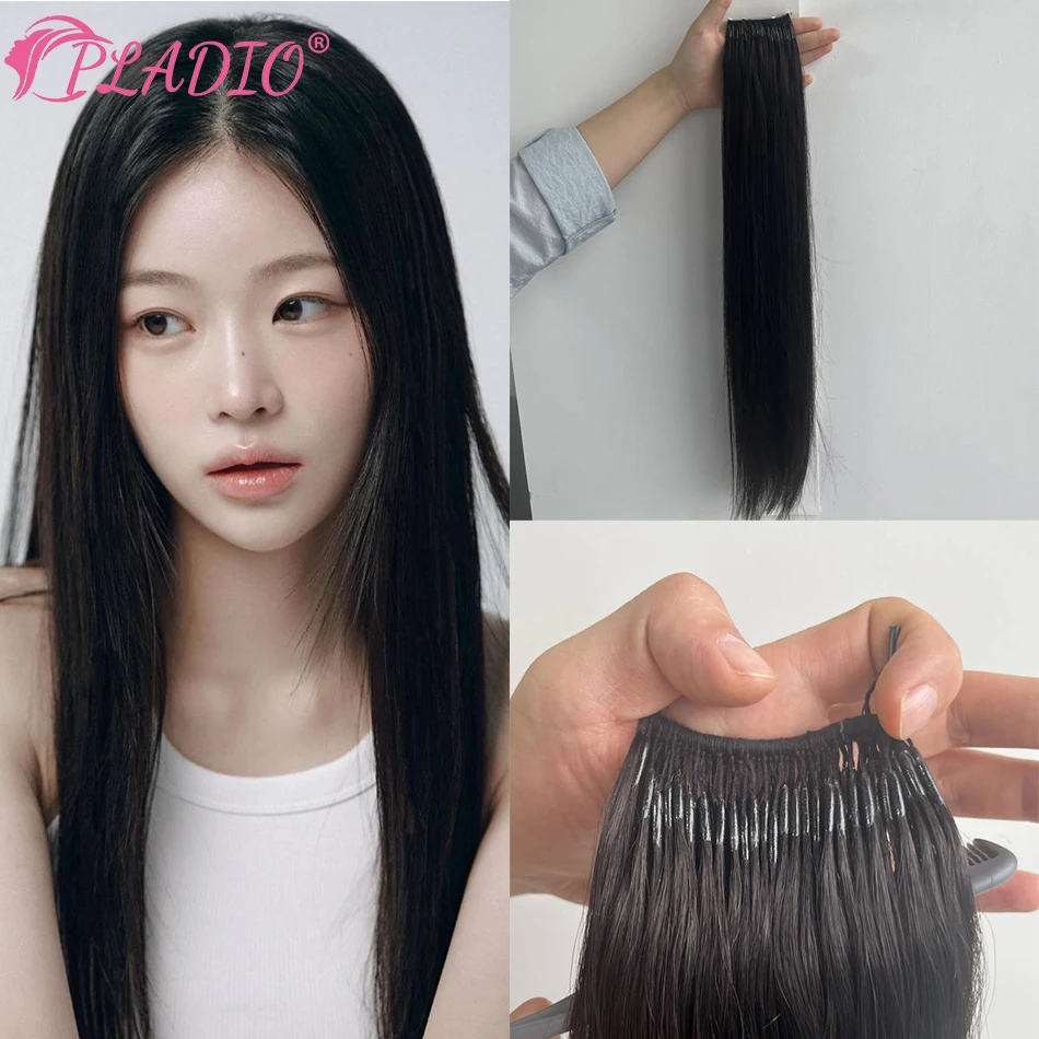 0.8g/Pcs Twins I-tip Thread Hair Extensions Straight Brazilian Keratin Natural Fusion Remy Human Hair Extension 12-26inch