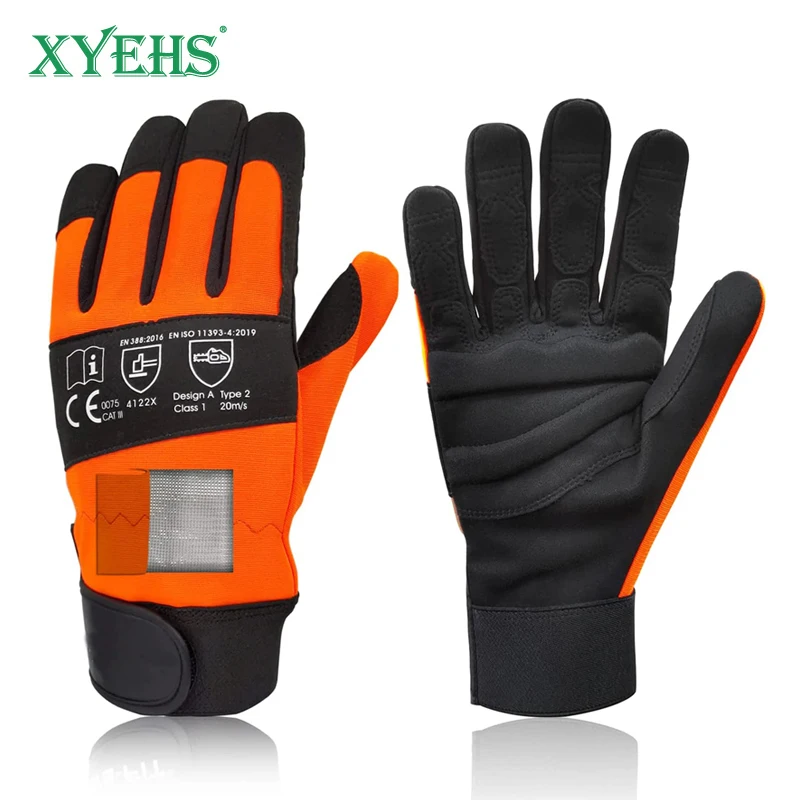 XYEHS-Gants de travail de sécurité pour tronçonneuse en cuir