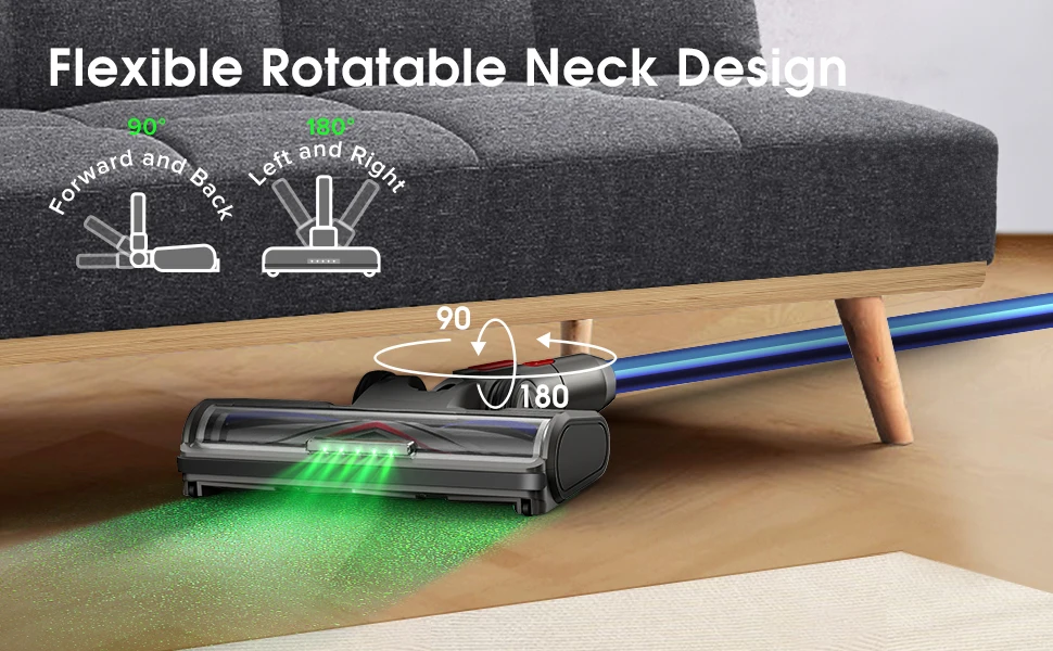 Blossom Rollbürstenkopf für Dyson V7 V8 V10 V11 V15 Kabelloser Staubsauger Ersatzteil mit LED-Beleuchtung – Detail 3