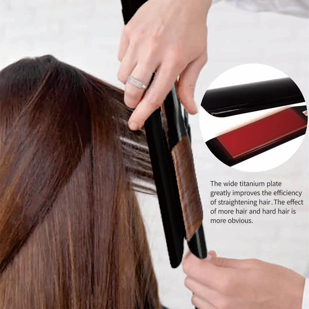 Titanium Plate Hair Flat Iron 470°F Keratin Treatment Hair Straightener Professional Salon Hair Styling Tools 110-240V 2