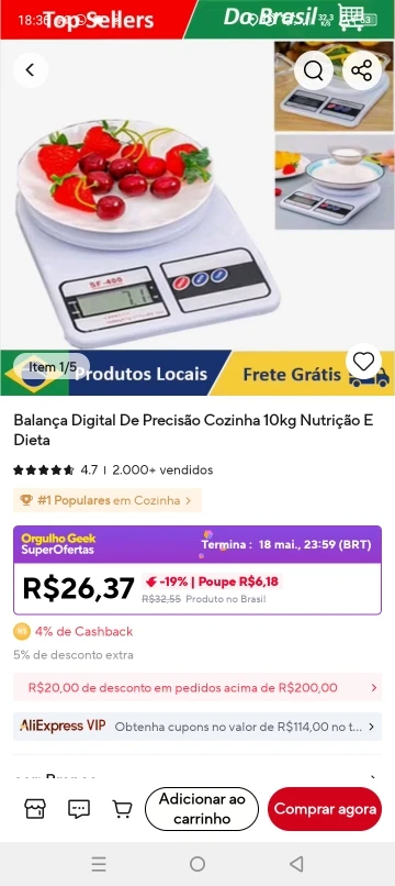 Balança Digital De Precisão Cozinha 10kg Nutrição E Dieta photo review