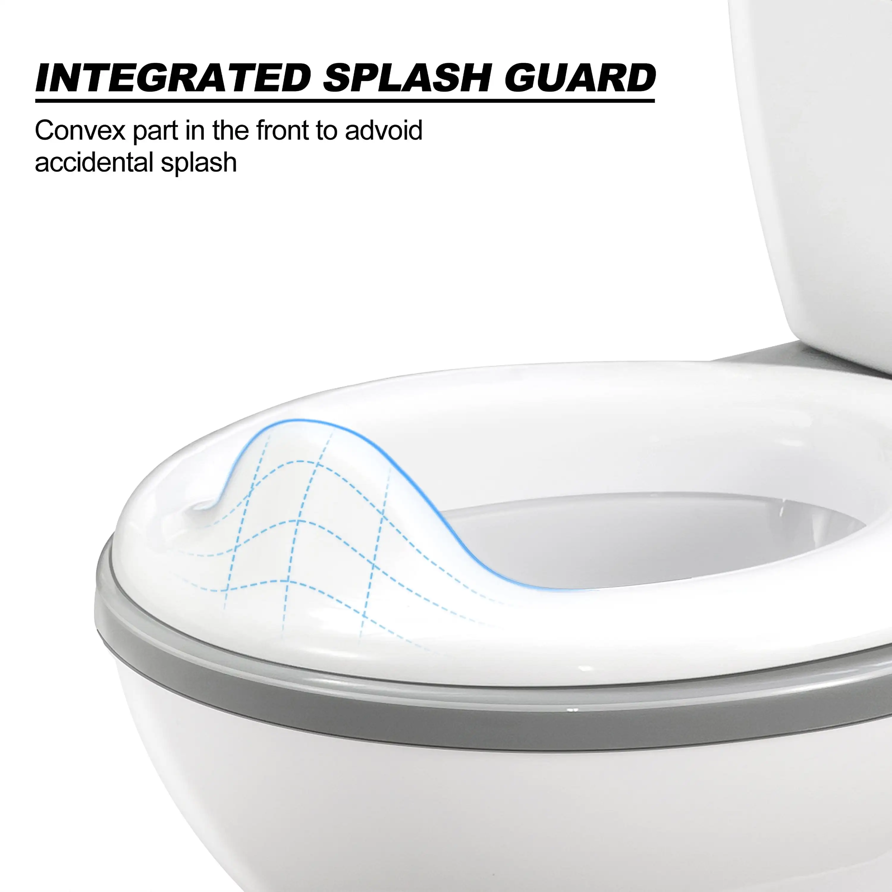 Childrens Simulation Grey Solid Baby Training Potty With Flushing Sound 6