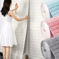 70cm*1m 3D Brick Pattern Wall Sticker Self-Adhesive Panel Waterproof Living Room Wallpaper Home Decoration Luxury Home Decor Pvc 1