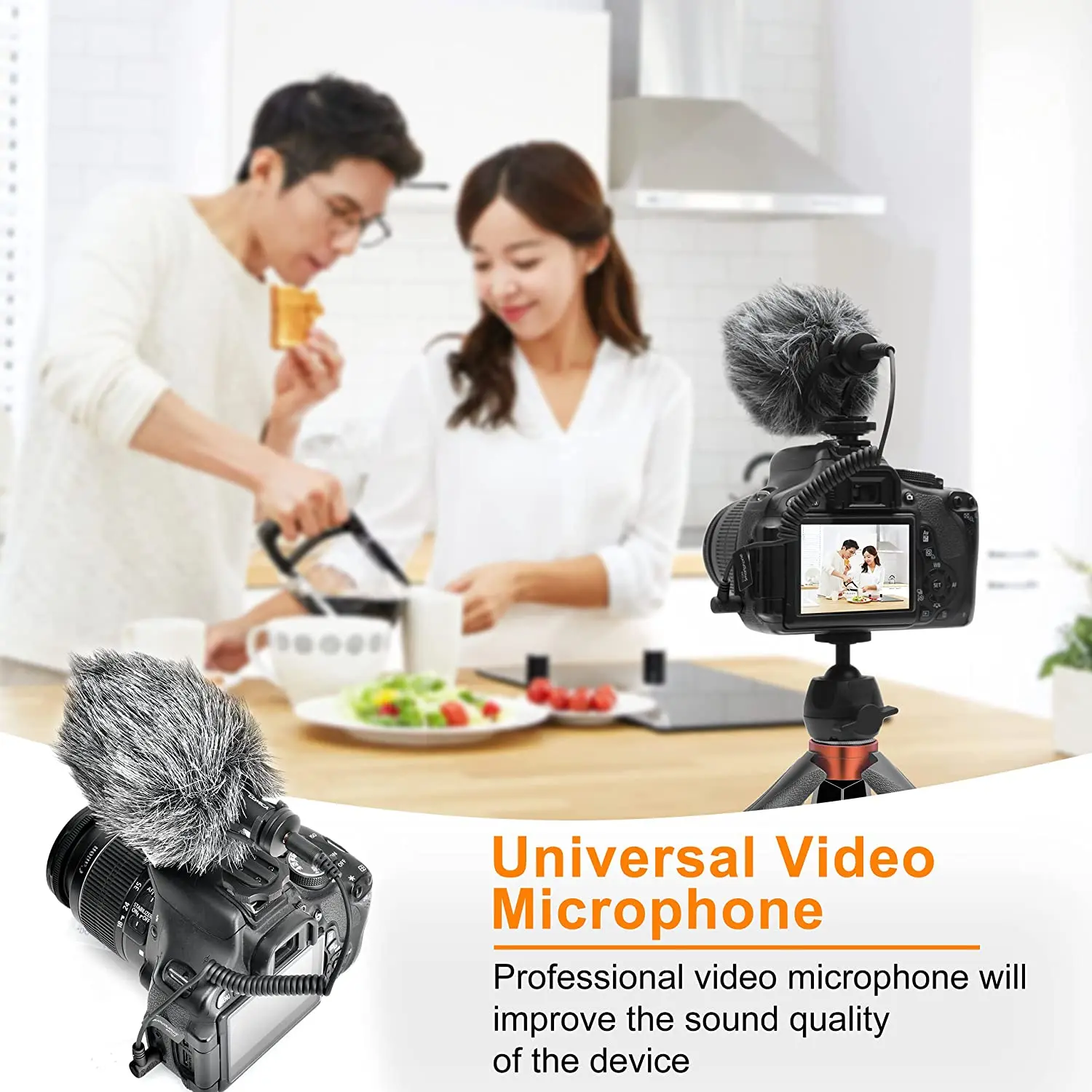 CVM-VM10-K2 PRO Smartphone Video Rig with Tripod, External Shotgun Mic, Vlogging