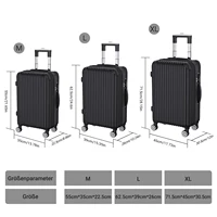 Ensemble de bagages Comanlai 3 pièces, valise rigide en ABS, chariot à main léger avec roulettes 360° °   Roues pivotantes et serrure TSA, noir 2