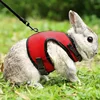 Breathable and stylish pet vest-style harness with adjustable soft strap and elastic leash set, suitable for rabbits and cats 3