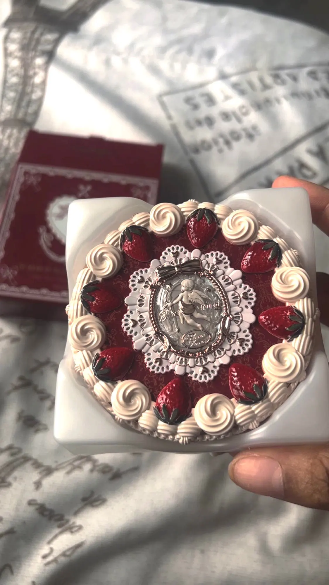 Flower Knows Strawberry Cupid Collection Pressed Powder Mineral Makeup Powder Foundation With Concealer & Finishing Vegan photo review
