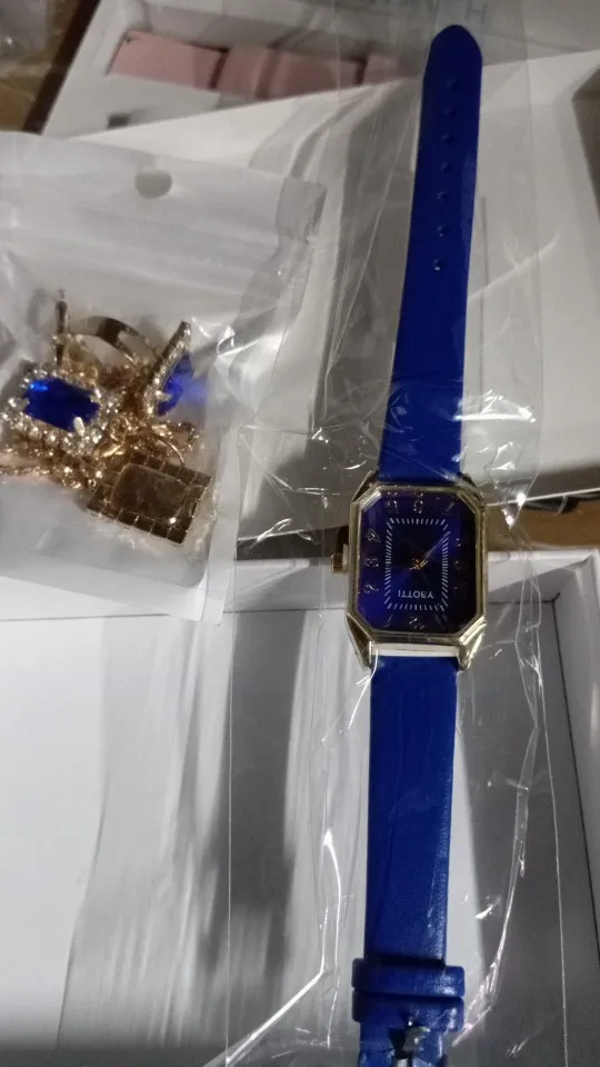 Montres carrées de luxe, ensemble de bijoux classiques simples, 6 pièces, 5 pièces, 1 pièce photo review