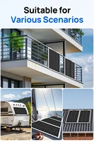 Panneau solaire monocristallin flexible ECO-WORTHY, 130 W, 12 V, avec câble de charge pour camping-cars, voitures, bateaux, batteries 12 V 3