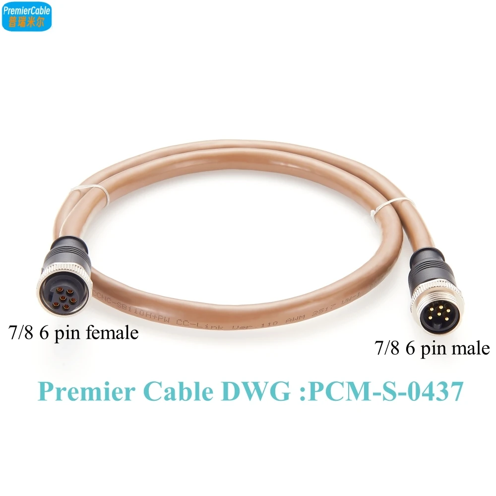 CC-Link �̴� ü���� 7/8-16UN 6�� ��-�� ���� ���̺� �̴��н�Ʈ 7/8��ġ �ʵ���� ����� ��Ʈ��ũ ���̺� (PLC��)