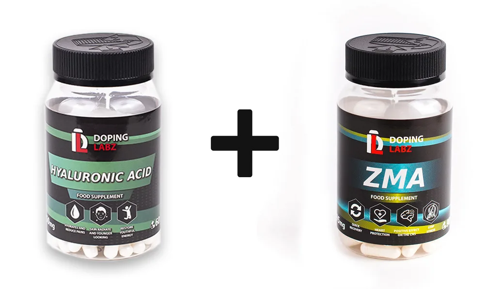 Набор Гиалуроновая кислота+ЗМА Doping Labz/Hyaluronic Acid+ZMA 495/ Витамины для кожи,лица и суставов