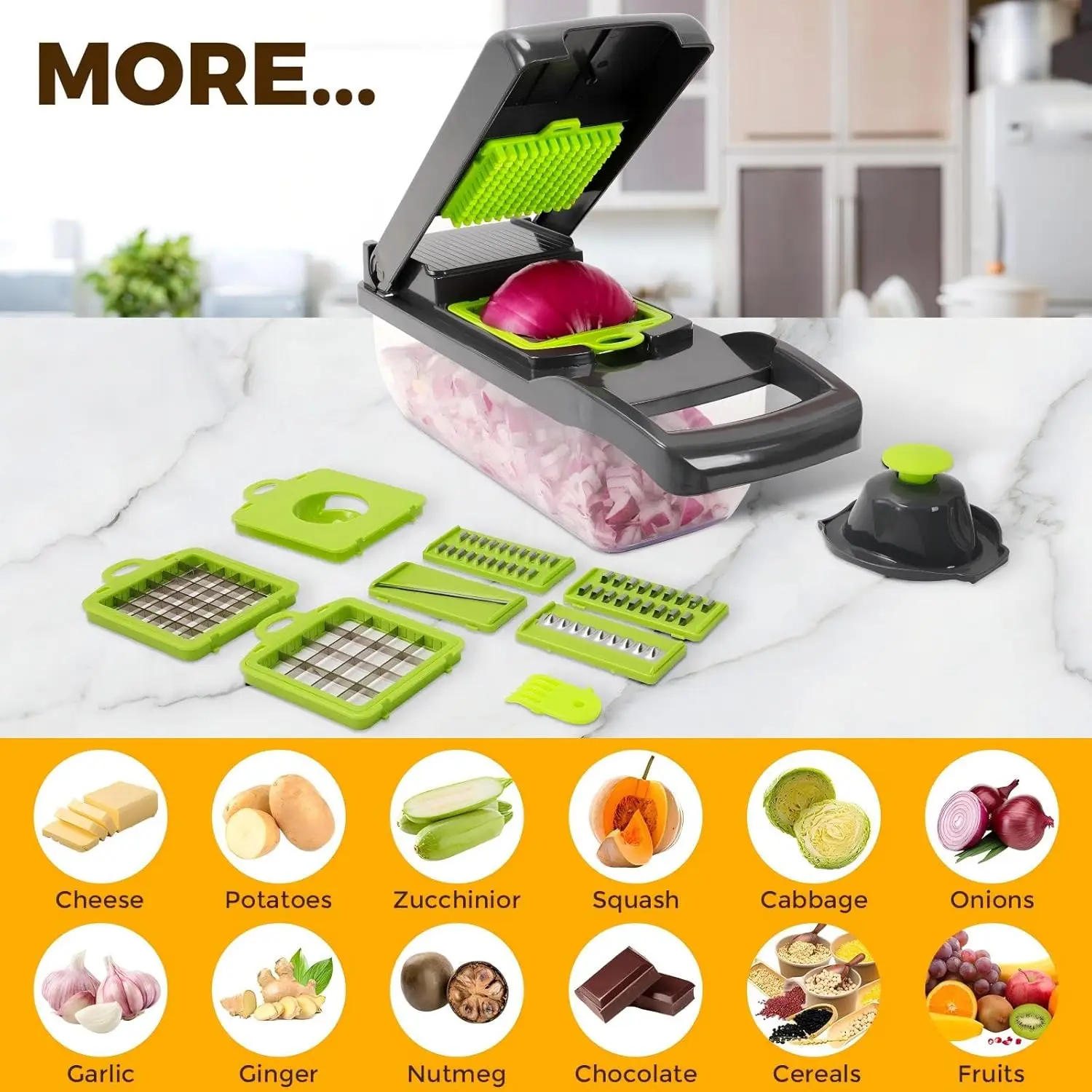 Multifunctional Vegetable Chopper with 13 Accessories
