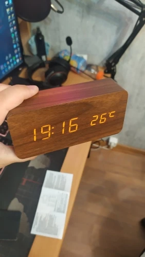 Wooden Digital Alarm Clock LED Wooden photo review