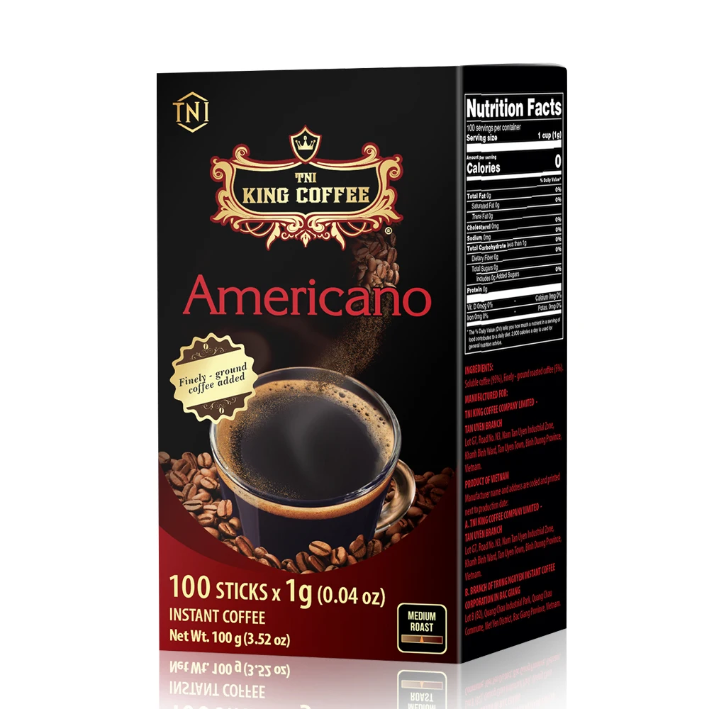 [ 공식수입인증정품 ] TNI 킹커피 아메리카노 인스턴트 베트남 커피 1g, 100개, 1개 - AliExpress 2