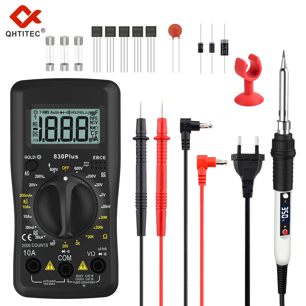 JCD Soldering Iron With Multimeter Adjustable Temperature 80W 110V/220V Welding Tool Ceramic Heater Soldering Tips Rework Tools