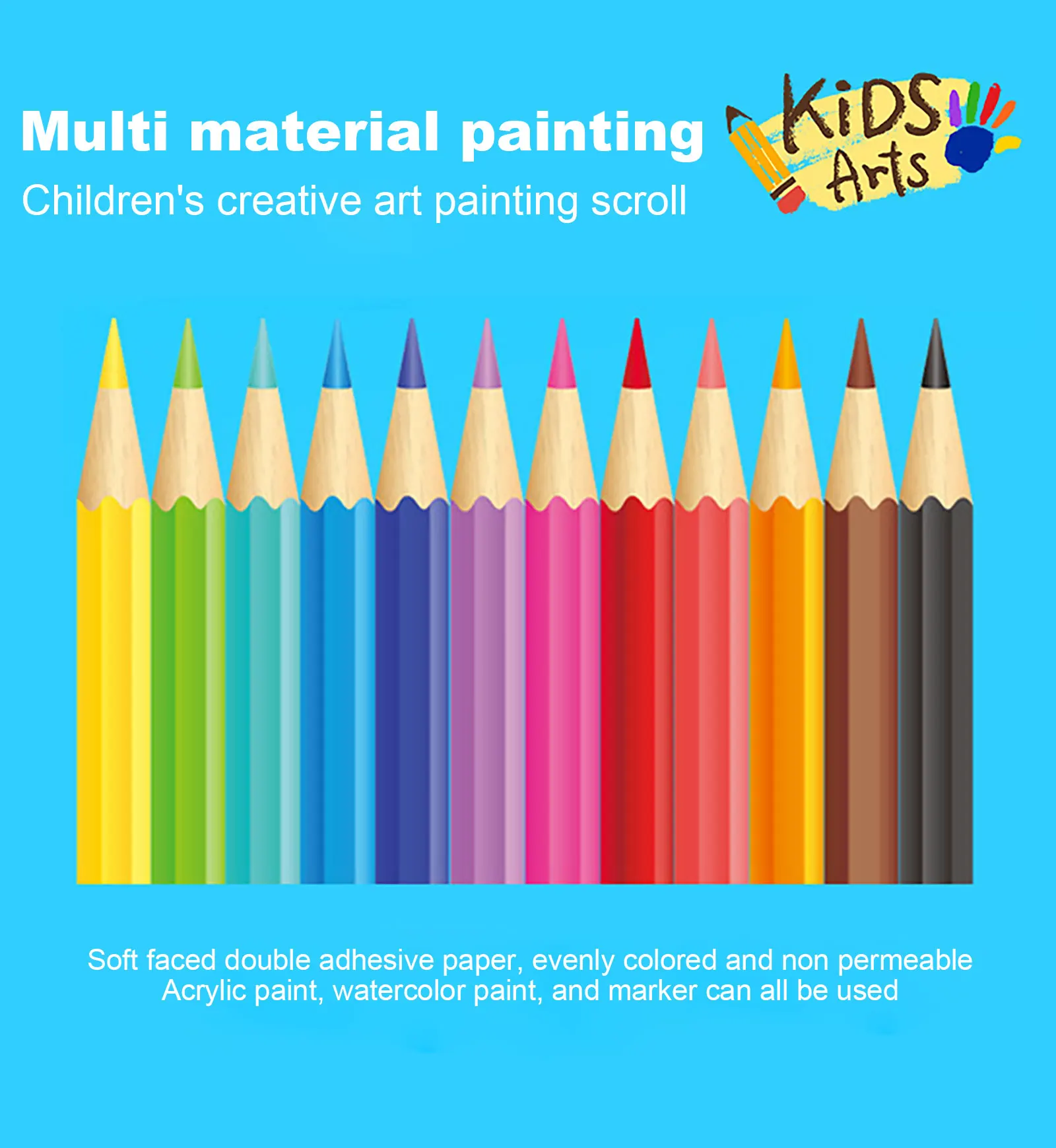 Pink Children DIY Color Filling Paper Roll Art Supplies