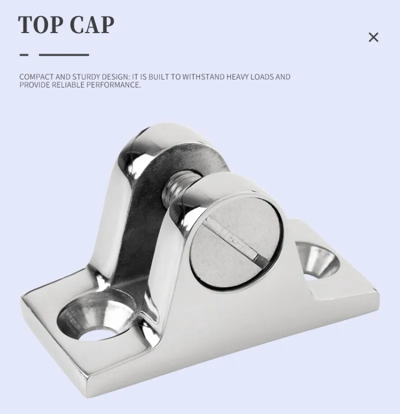 2 Stück Bimini Scharniere 316 Edelstahl - 90 Grad Deck Scharniere Marine