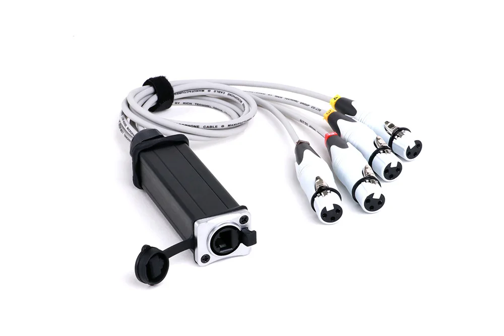 Wasserdichte rj45 cat5 Buchse an 4-Kanal 3pin xlr Buchse Multi-Netzwerk-Empfänger Audio kabel für Live-Bühne Home Studio-Aufnahme – Detail 11