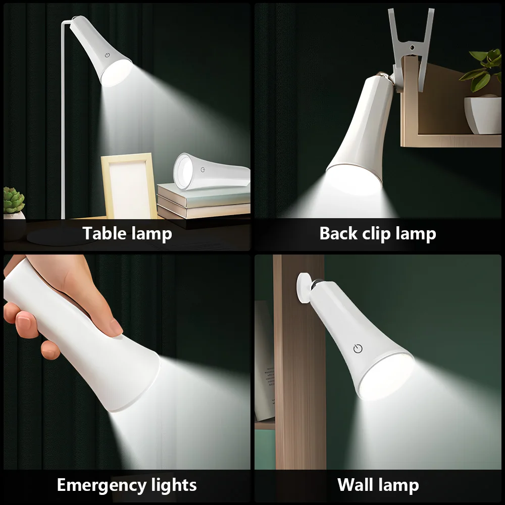 Multi-function Reading Light Clip Table Lamp LED Rechargeable Wireless Touch Study Light 360° Magnetic Night Light Writing Lamp 6
