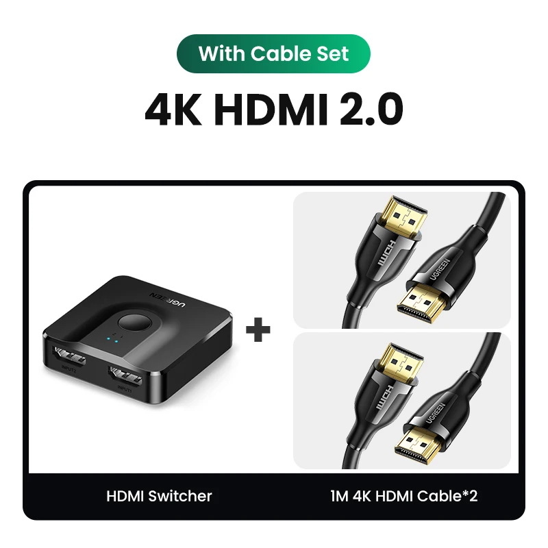 Ugreen-HDMI 2.1出力付きスプリッタースイッチ,8k,60hz,4k,120hz,2 in