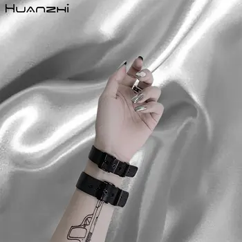 HZ 펑크 미니멀리스트 스테인레스 스틸 블랙 시계 벨트, 조정 가능한 티타늄 스틸, 힙합 팔찌, 여성 남성 커플, 8-18mm 너비