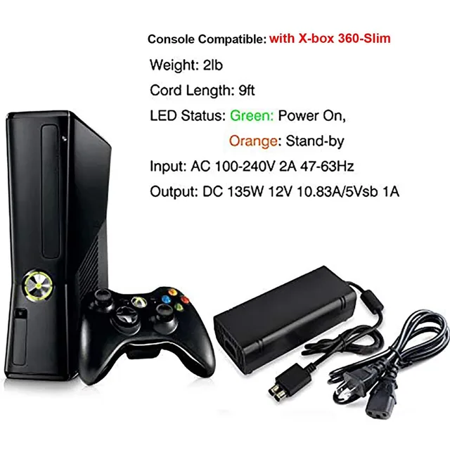 AC Power Supply Brick Charger Adapter Cable Cord For Microsoft Xbox 36 – E-JOY WHOLESALE - Foto 2