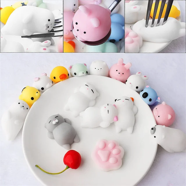 50PcsMini Squishy Toy Cute Mochi Animal Squeeze Antistress Toys For Children Adults Kawaii Slow Rising Stress Relief Toys Gifts 4