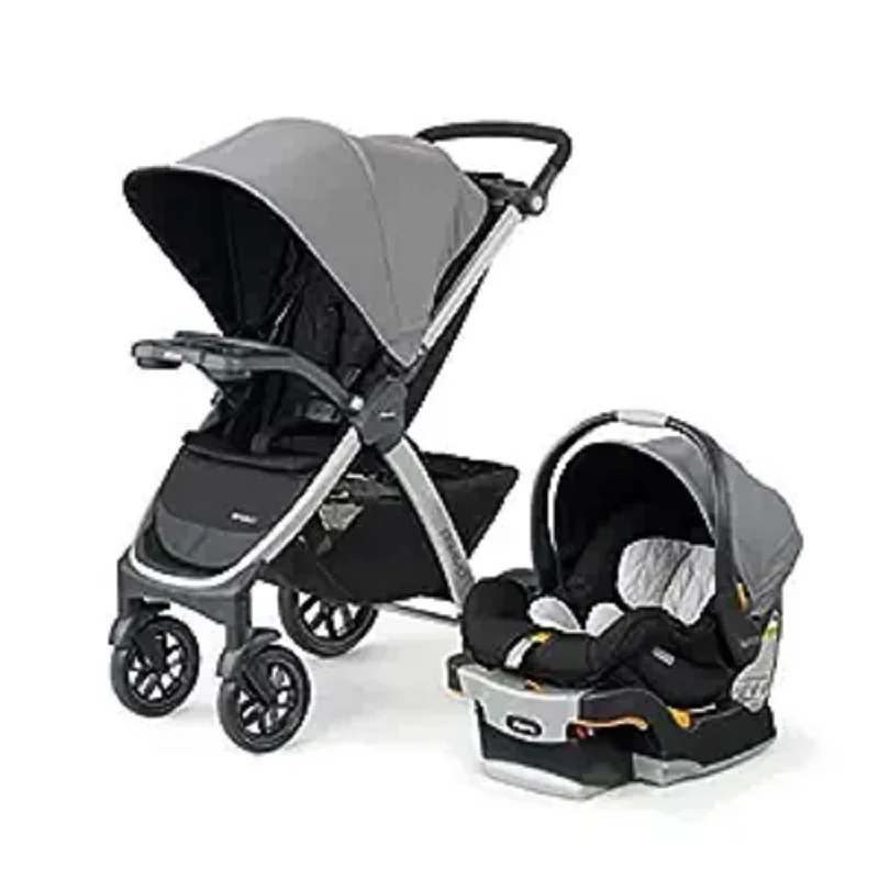 BravLE Trio Travel System, BravLE LE Quick-Fold Stroller with KeyFit 30 Zip Infant Car Seat, Car Seat and Stroller Combo Dri