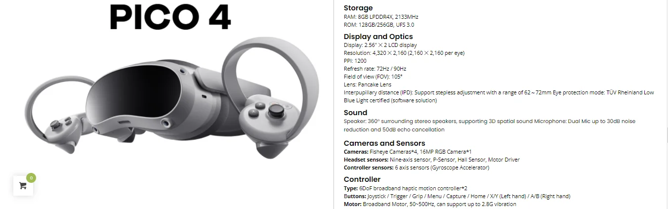PICO4 VR 128GB オールインワンヘッドセット PICO PICO 4 オールインワン型VRヘッドセット（128GB