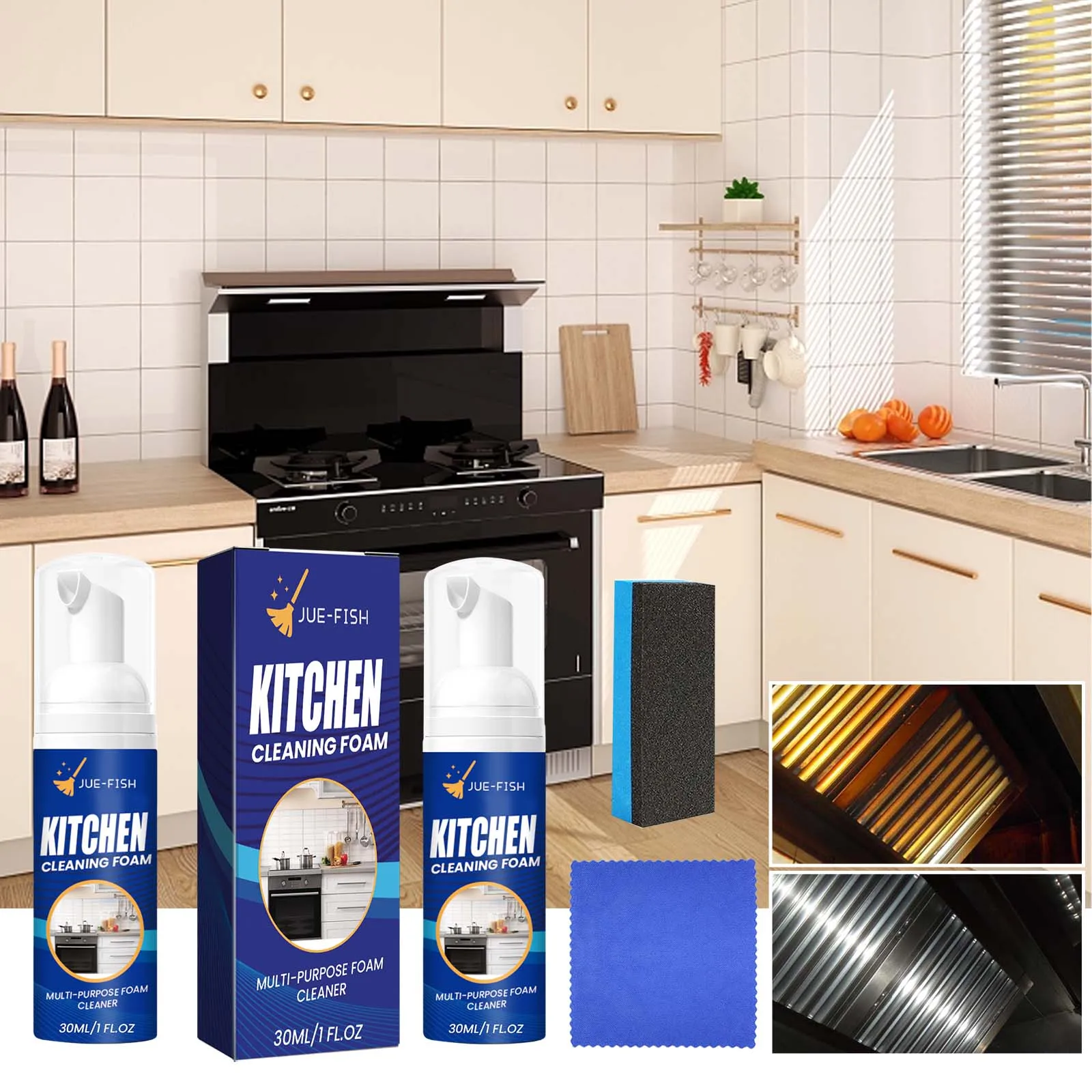 Heavy Duty Kitchen Degreaser Foam Cleaner for Oven Stove