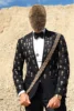 Customized Beaded Men Suits Double Brested Groom Tuxedos 2 Pieces Set Wedding Male Party Blazer Slim terno masculinos completo 2