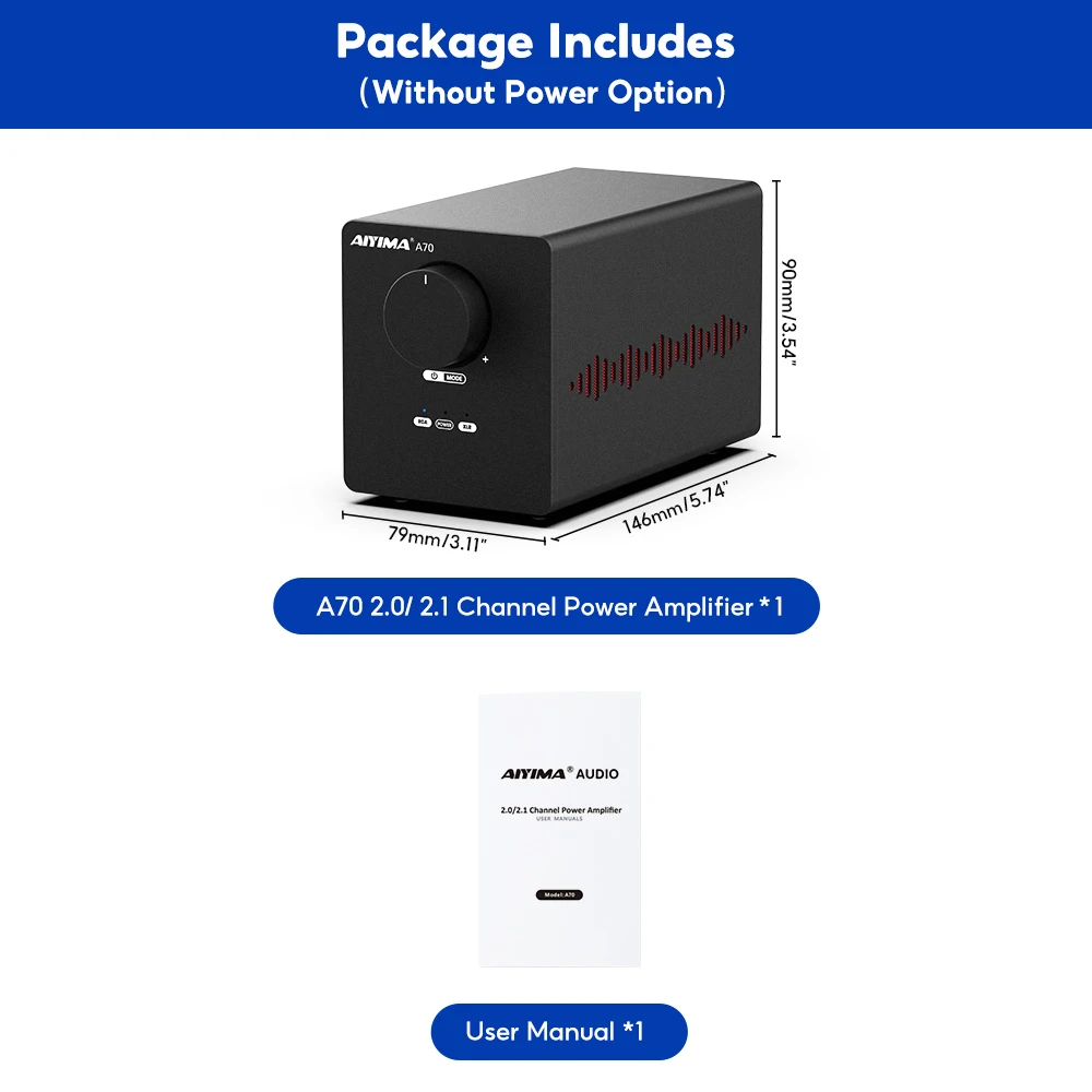 Aiyima A70 Mono 1CH パワーアンプ 2台セット Amazon.com: AIYIMA A70 Mono Amplifier with PFFB Home Audio