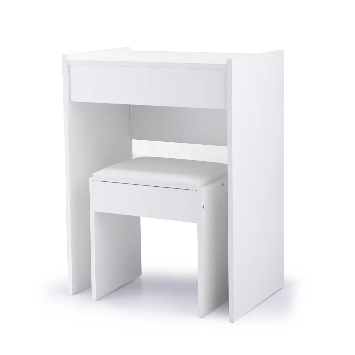 Description Picture 3 of item[Flash Sale]Makeup Table with Mirror Storage and Stool Lady's Dressing up Station White[US-Stock]
