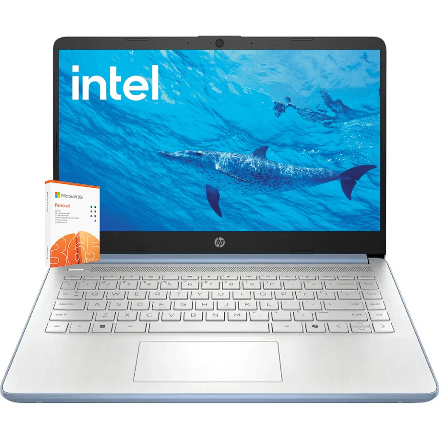 HP 14" HD LED Ultra Light Laptop with 1-Year Microsoft 365,Intel Processor N150,4GB RAM,128GB UFS,Windows 11 Home in S Mode