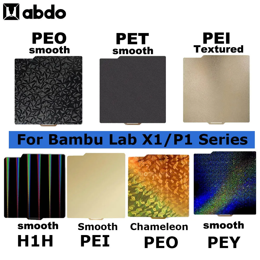 Per Bambu Lab Build Plate 257X257Mm Double Sided Pey Sheet Pei Pet Peo Plate Foglio H1H Aggiornato Per Bambulabs X1 Carbon Plate