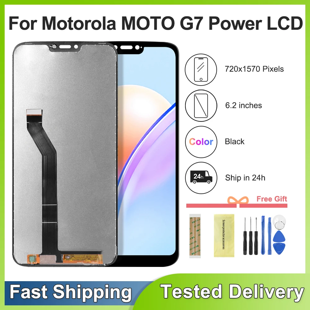 

6,2 ''оригинальный для Motorola MOTO G7 Power ЖК-дисплей Замена Сенсорный экран дигитайзер для Moto G7 Power XT1955 XT1955-4 экран
