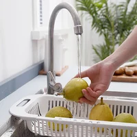 Kitchen Storage Rack Soap Sponge Rack Adjustable Vegetable Drain Basket Sink Rack Retractable Multifunctional Kitchen Tools 2