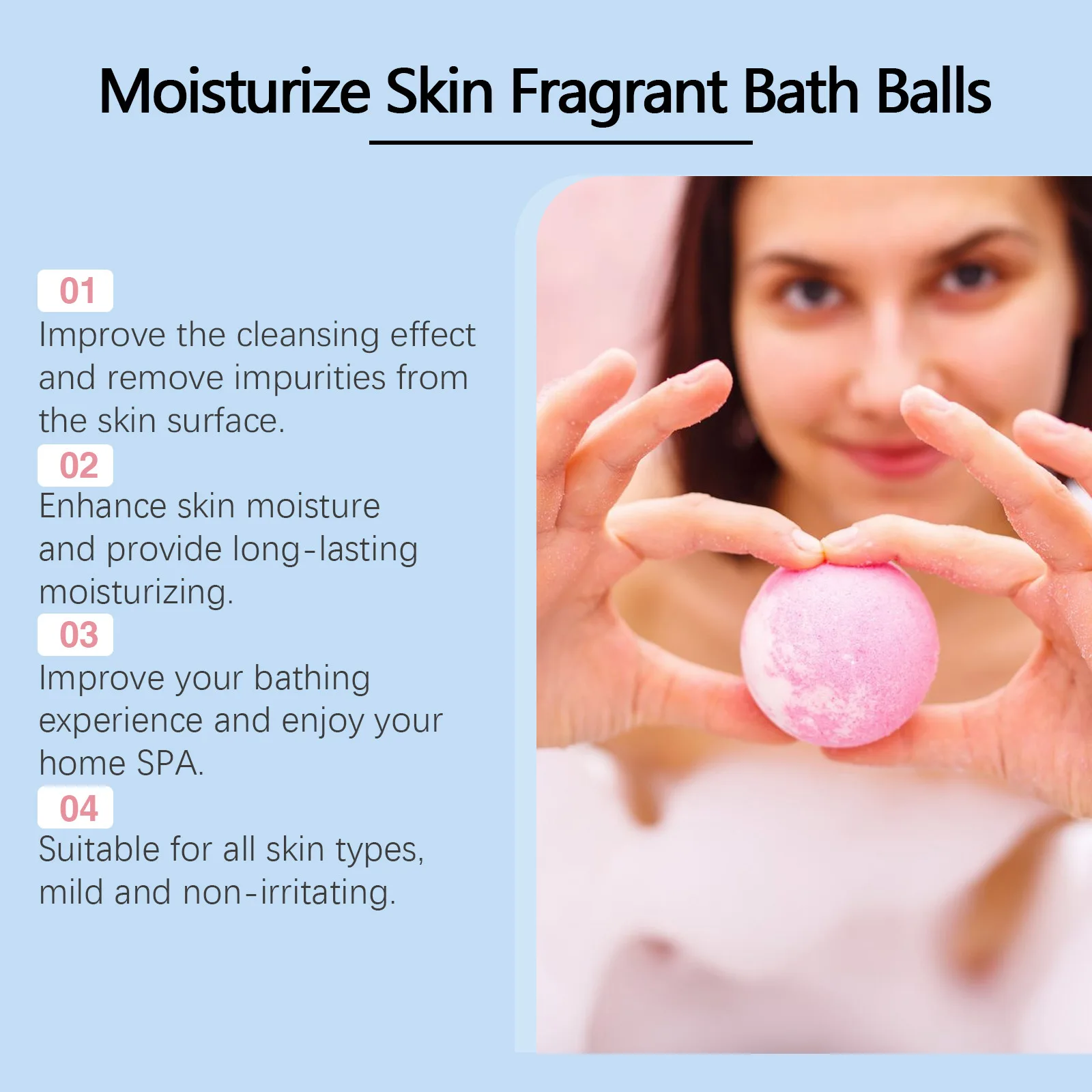 Soothing Bath Bombs Long Lasting Flower Fragrances Relaxing Exfoliating Ball Shower Moisturizing Stress Relief Salt Bubble Balls 6